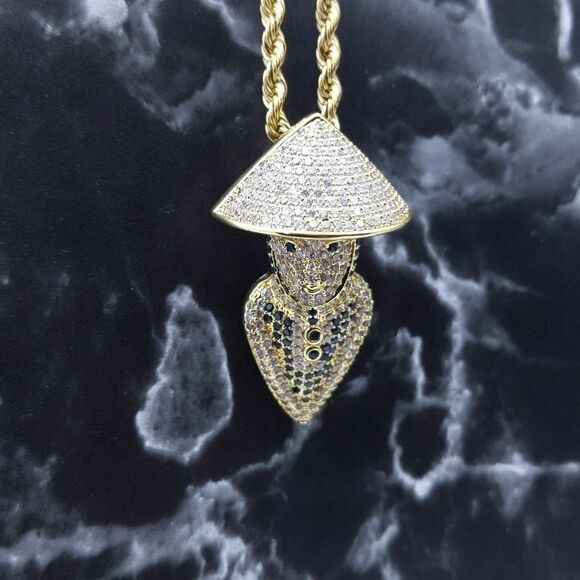 🚨20"Rope Chain + 14K Gold Finish CZ Raiden - Picture 3 of 11